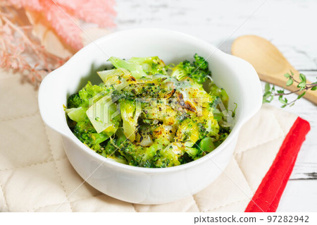 Broccoli cheese grilled in a white bowl Broccoli cheese grilled in a white bowl 97282942