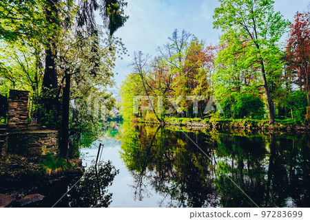 Riverside Spring Scenery Cesky Krumlov Riverside Spring Scenery Cesky Krumlov 97283699