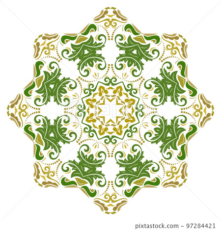 Damask Vector Background With Arabesques in Oriental Style 97284421