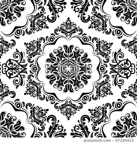 Classic Seamless Vector Fine Pattern With Arabesques 97284423