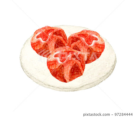 Umeboshi Pickles hand-painted watercolor illustration material 97284444