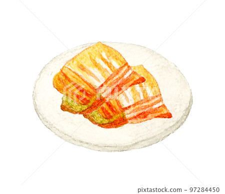 發酵食品泡菜手繪水彩插畫素材 97284450