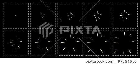 Shine effect sprite. Blast fx game sequence. Vector sunlight sparkle radiance animation stages, motion loop or storyboard. Star flash or boom video effect, explosion glare animated motion frame Shine effect sprite. Blast fx game sequence. Vector sunlight sparkle radiance animation stages, motion loop or storyboard. Star flash or boom video effect, explosion glare animated motion frame 97284616