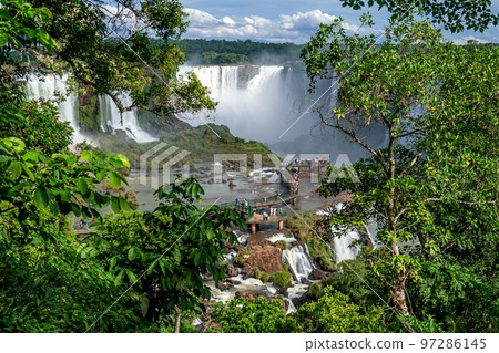 the largest system of waterfalls on Earth Iguazu view from a helicopter the largest system of waterfalls on Earth Iguazu view from a helicopter 97286145