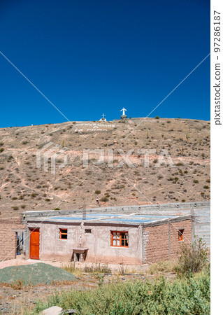 the village of La Poma in Argentina In the Andes of South America 97286187