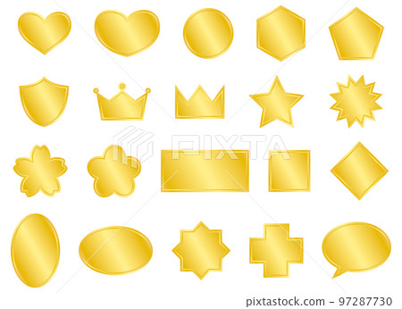 Set of golden stickers, labels and icons 97287730