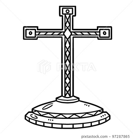Christian Altar Cross Isolated Coloring Page Christian Altar Cross Isolated Coloring Page 97287865