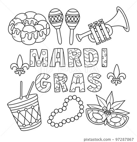 Happy Mardi Gras Coloring Page for Kids Happy Mardi Gras Coloring Page for Kids 97287867