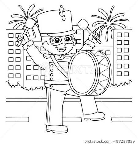 Mardi Gras Boy Playing Drums Coloring Page Mardi Gras Boy Playing Drums Coloring Page 97287889