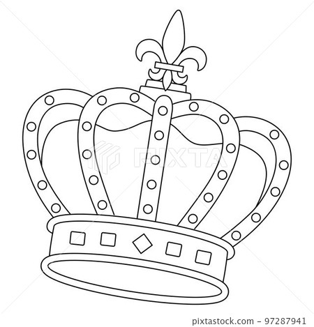 Mardi Gras King Crown Isolated Coloring Page  97287941