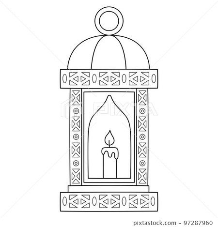 Ramadan Lantern Isolated Coloring Page for Kids Ramadan Lantern Isolated Coloring Page for Kids 97287960