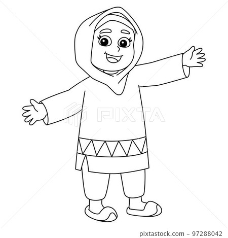 Ramadan Muslim Girl Isolated Coloring Page Ramadan Muslim Girl Isolated Coloring Page 97288042