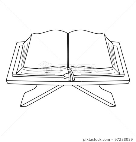 Ramadan Quran Isolated Coloring Page for Kids 97288059