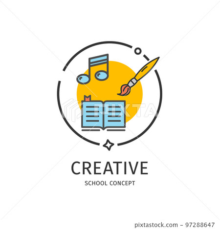 School Thin Line Icon Concept. Vector School Thin Line Icon Concept. Vector 97288647