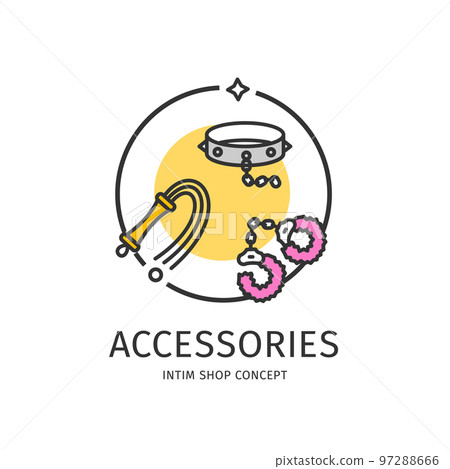 Intim Shop Thin Line Icon Concept. Vector Intim Shop Thin Line Icon Concept. Vector 97288666