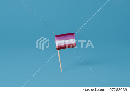 lesbian flag standing on a blue background 97288689