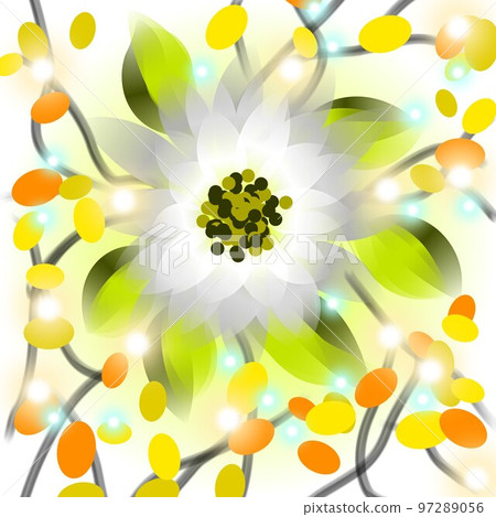 Floral illustration. Fantastic landscape, bright magical colors. Radiant image. Fictional reality. Floral illustration. Fantastic landscape, bright magical colors. Radiant image. Fictional reality. 97289056