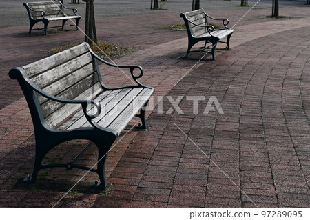 relaxing bench in the park 97289095