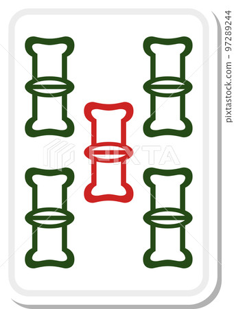 Sticker-style mahjong tile illustration 97289244