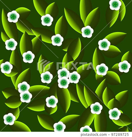 Floral illustration. Fantastic landscape, bright magical colors. Radiant image. Fictional reality. 97289725