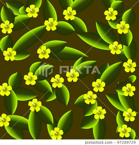 Floral illustration. Fantastic landscape, bright magical colors. Radiant image. Fictional reality. 97289729