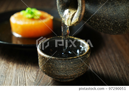 Poured sake and radish stew Poured sake and radish stew 97290051