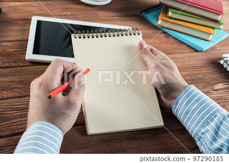 businessman works in the office 97290185