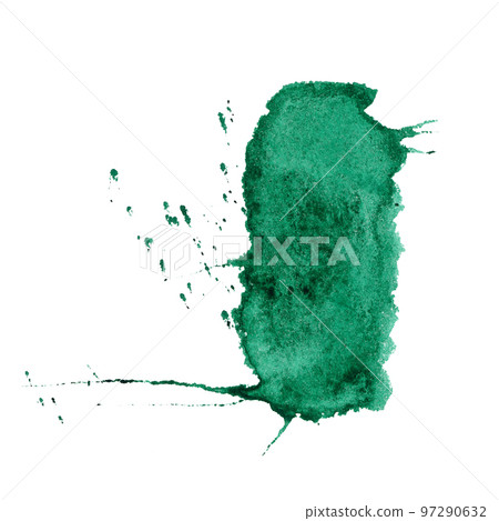 Green Watercolor blot. Oblong aquarelle stain. Green Watercolor blot. Oblong aquarelle stain. 97290632