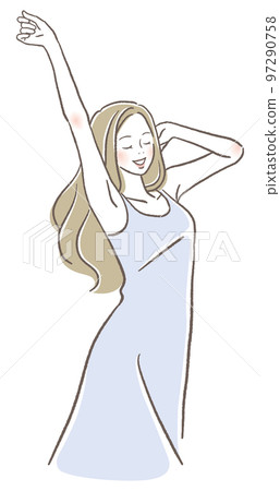 A woman growing pleasantly A woman growing pleasantly 97290758