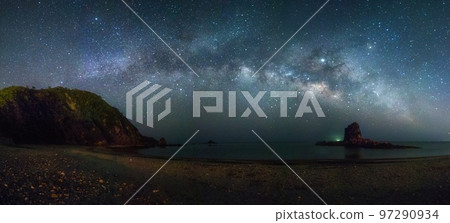 Panoramic starry sky full of Okinawa Panoramic starry sky full of Okinawa 97290934