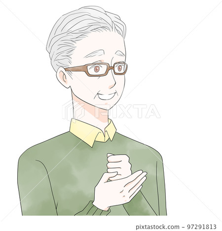 Illustration of a senior man who understands (watercolor style) Illustration of a senior man who understands (watercolor style) 97291813