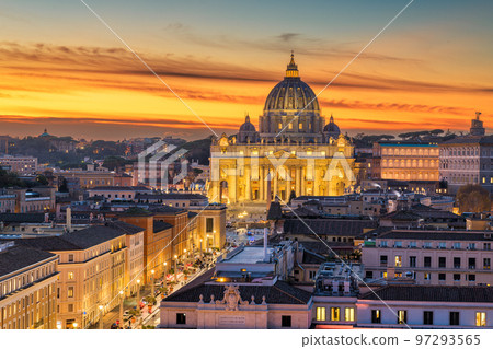 Vatican City at St. Peter's Basilica During Sunset Vatican City at St. Peter's Basilica During Sunset 97293565
