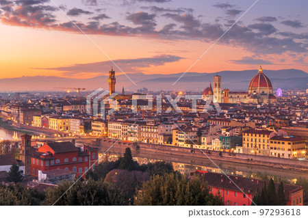Florence, Italy Skyline at Dusk 97293618