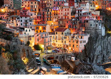 Manarola, La Spezia, Italy Coastal View in Cinque Terre 97293626