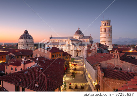 Pisa, Italy with the Duomo and Leaning Tower 97293627