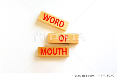 Word of mouth symbol. Concept words Word of mouth on wooden blocks on a beautiful white table white background. Business, finacial and word of mouth concept. Copy space. Word of mouth symbol. Concept words Word of mouth on wooden blocks on a beautiful white table white background. Business, finacial and word of mouth concept. Copy space. 97293929