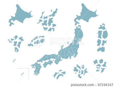 日本地圖插圖：脫節的縣 97294107