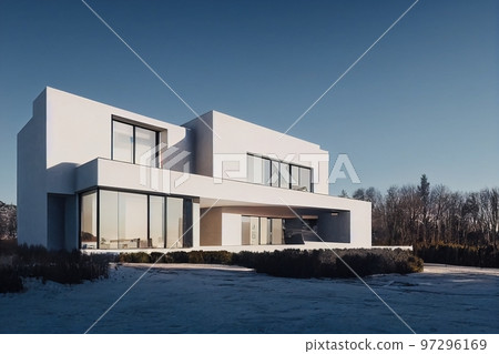 3d rendering of modern cozy house, 3d illustration 97296169