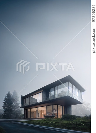 3d rendering of modern cozy house, 3d illustration 97296285