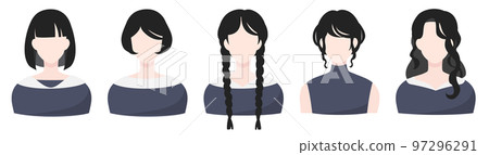 黑髮女孩的不同髮型變化 97296291