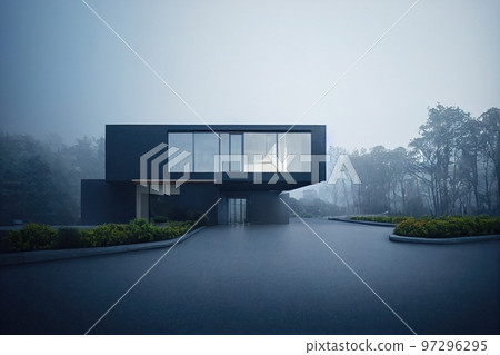 3d rendering of modern cozy house, 3d illustration 3d rendering of modern cozy house, 3d illustration 97296295