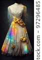 Gorgeous party dress with fancy decor, 3d render 97296485