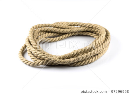 Twisted thick rope on white Twisted thick rope on white 97296968