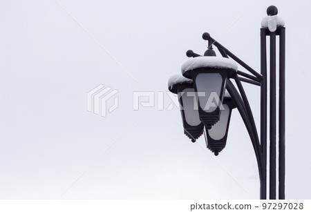 Vintage street lamp isolated on white background 97297028