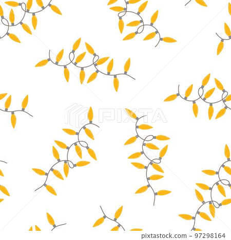 Christmas colorful multicolored lights curly string garland simple doodle hand drawn vector illustration, flat style cartoon image for winter New Year holiday, birthday events design 97298164