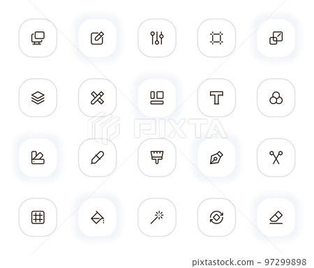 Design tools line icons set. Editable Stroke. 24x24 Pixel Perfect. Design tools line icons set. Editable Stroke. 24x24 Pixel Perfect. 97299898
