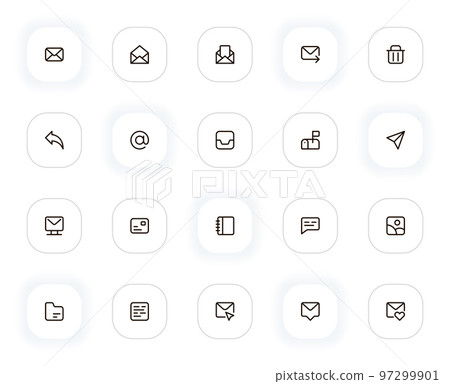 Email line icons set. Editable Stroke. 24x24 Pixel Perfect. Email line icons set. Editable Stroke. 24x24 Pixel Perfect. 97299901
