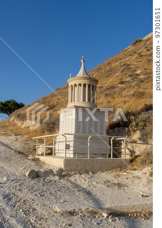 Mount Herodion and the ruins of the fortress of King Herod inside an artificial crater. The Judaean Desert, West Bank. Mount Herodion and the ruins of the fortress of King Herod inside an artificial crater. The Judaean Desert, West Bank. 97301651