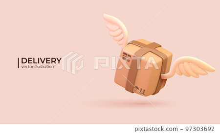 Realistic 3d Design of Fast delivery. Vector illustration Realistic 3d Design of Fast delivery. Vector illustration 97303692