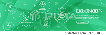 Kubernetes Development Environment Icon Set and Web Header Banner or Heading 97304033